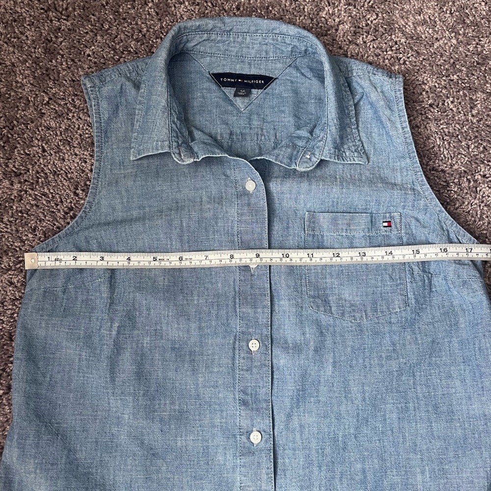 TOMMY HILFIGER | Women's Blue Sleeveless Top - Picture 7 of 10